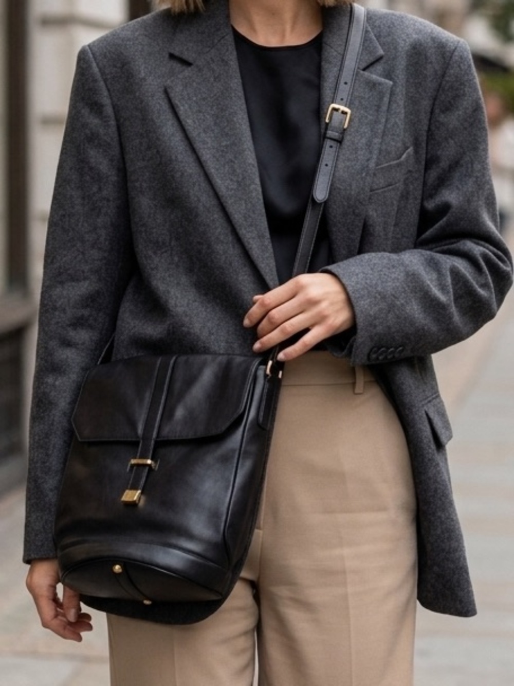 Marc by Marc Jacobs Black Leather Bucket Crossbody Bag
